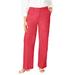 Plus Size Women's Stretch CottonChino Wide-Leg Trouser by Jessica London in Bright Red (Size 20 W)