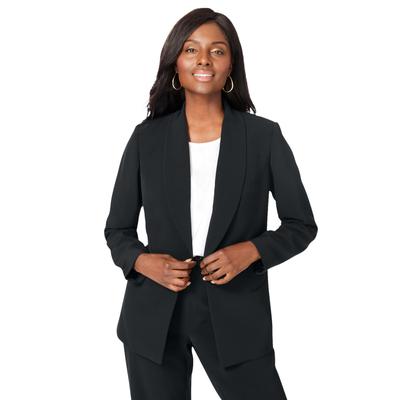 Plus Size Women's Cinch Back Bi-stretch Blazer by Jessica London in Black (Size 16 W)