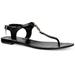 Coach Shoes | Coach Piccadilly Jelly Pvc Signature C-Logo Thong Sandal Slide Flat Black 5 New | Color: Black | Size: 5