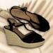 American Eagle Outfitters Shoes | Black Aeo Platform Espadrille Sandals | Color: Black/Tan | Size: 8