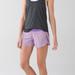 Lululemon Athletica Shorts | Lululemon Tracker Short Iii 4-Way Stretch Classic Stripe Iris Flower Pretty | Color: Purple | Size: 4