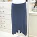 Athleta Skirts | Athleta Midi Skirt Women's Size Small Blue Heathered Faux Wrap Stretch High Low | Color: Blue | Size: S