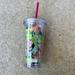 Lilly Pulitzer Kitchen | Lilly Pulitzer Floral Insulated Hot Cold Tumbler Green Navy Pink W/Straw 8" Tall | Color: Pink | Size: Os