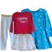 Disney Dresses | 2t-3t Girls Bundle Minnie Mouse Celestial Print Fleece Dress & Holiday Time | Color: Blue/Red | Size: 2t-3t
