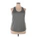 FILA Active Tank Top: Gray Color Block Activewear - Women's Size 2X-Large