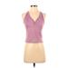 Sincerely Jules Sleeveless Henley Shirt: Pink Tops - Women's Size Small