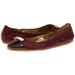 Coach Shoes | Coach Darsi Metallic Dusty Suede/Patent Skimmers Ballet Flat Shoe Garnet 5 New | Color: Red | Size: 5