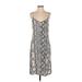 Express Casual Dress Scoop Neck Sleeveless: Gray Snake Print Dresses - Women's Size Small