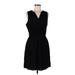 SONOMA life + style Casual Dress - Mini V Neck Sleeveless: Black Solid Dresses - Women's Size Medium