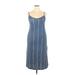 Roxy Casual Dress - Midi: Blue Stripes Dresses - Women's Size X-Large