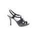 Fioni Heels: Slingback Stilleto Cocktail Party Black Solid Shoes - Women's Size 8 - Open Toe