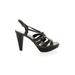 Marc Fisher Heels: Black Print Shoes - Women's Size 8 1/2 - Open Toe