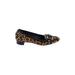Cole Haan Flats: Slip-on Chunky Heel Feminine Brown Leopard Print Shoes - Women's Size 8 - Almond Toe