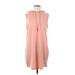 Shein Casual Dress - Shift Crew Neck Sleeveless: Pink Print Dresses - Women's Size Large