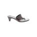 Cole Haan Heels: Slip On Chunky Heel Casual Gray Solid Shoes - Women's Size 7 1/2 - Open Toe