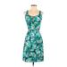 Holly Hock by Lucky Brand Casual Dress: Teal Tropical Dresses - Women's Size X-Small