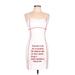 Shein Casual Dress - Mini V Neck Sleeveless: White Print Dresses - Women's Size Large
