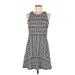 Ann Taylor LOFT Casual Dress - Fit & Flare: Black Aztec or Tribal Print Dresses - Women's Size 6 Petite