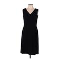 Casual Corner Casual Dress - Sheath V Neck Sleeveless: Black Print Dresses - New - Women's Size 10
