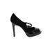 Calvin Klein Heels: Slip-on Stilleto Cocktail Party Black Print Shoes - Women's Size 8 1/2 - Peep Toe