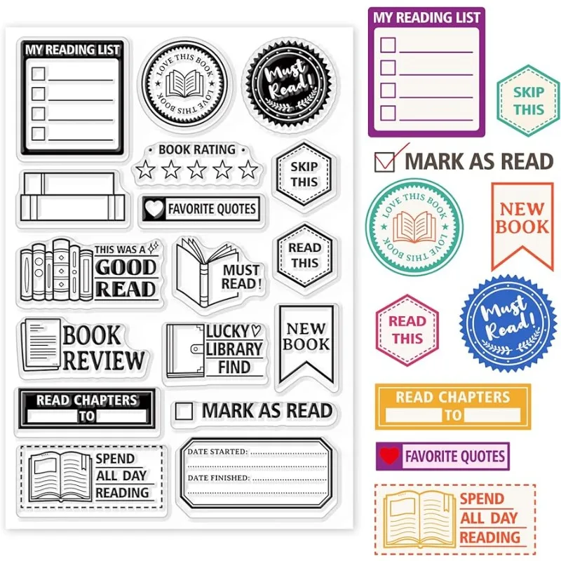 Étiquette de lecture de livre, timbres transparents, Mini étiquette artistique en Silicone, sceaux de lecture pour bricolage, Scrapbooking, journaux décoratifs, 1 pièce