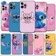 Coque de téléphone Disney Couple Stitch Angel Capinha Coque pour Apple iPhone 14 12 Pro Max 8 X