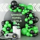 Kit d'arche de guirxiété de ballons de jeu vidéo pour enfants ballons en latex noir vert garçon