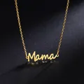 Collier en acier inoxydable couleur or pour femme pendentif lettre maman chaîne de fête des mères