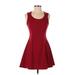 Forever 21 Casual Dress - Mini: Burgundy Solid Dresses - Women's Size Small