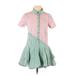 BCBGeneration Casual Dress - Mini High Neck Short sleeves: Green Stripes Dresses - Women's Size X-Small