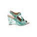 Croft & Barrow Wedges: Teal Shoes - Women's Size 9 - Peep Toe