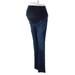 A Pea in the Pod Jeggings - Low Rise: Blue Bottoms - Women's Size X-Small Maternity - Dark Wash