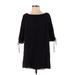 Ann Taylor LOFT Casual Dress - Shift Off The Shoulder 3/4 sleeves: Black Dresses - Women's Size 2X-Small Petite