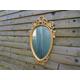 Vintage Oval Hanging Mirror , Baroque Mirror or Rococo Mirror , Decorative Wall Mirror , Gold Ornate Mirror , Vintage Wall Decor