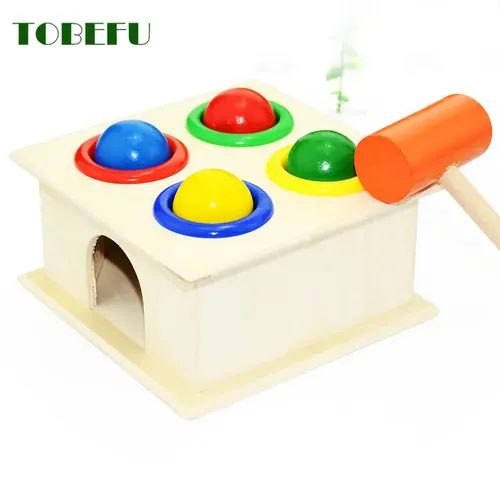 Tobefu 1 Set Holz spielzeug Hammer ball Hammer Box Kinder Spaß Kinder spielen Hamster Spiel Puzzle