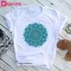 Mandala Blumen Streifen Thermo Lustige Frauen T-shirt Mädchen Sommer 90S Drucken Tops T Drop Schiff