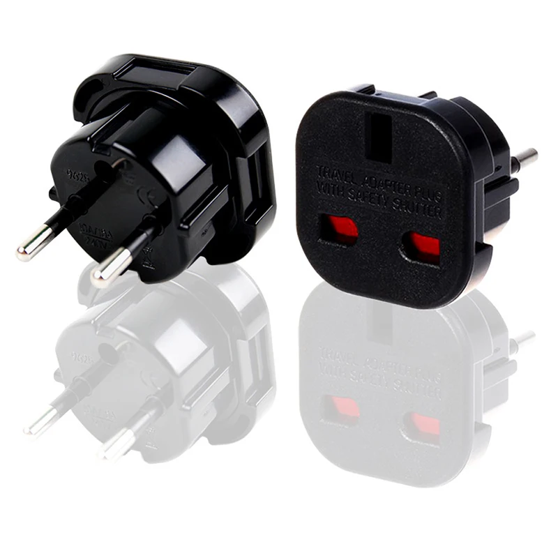 1 pz Adattatore Spina UE 16A 10A Convertitore Adattatore Da Viaggio Da UK a UE 2 Presa Rotonda Universale Euro A Regno Unito AC Presa A muro Spina 4.0mm