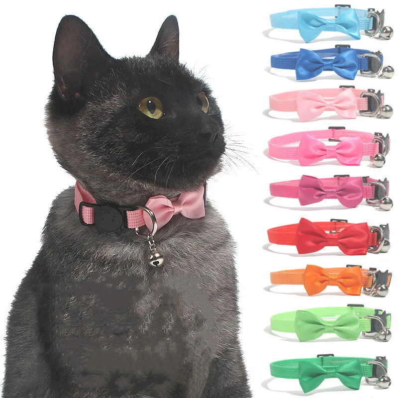 Collari per animali domestici Nuovi collari per campanelli con fiocco per animali Collari per gatti carini Forniture per animali Strumento per medicazione per animali domestici regolabile multicolore