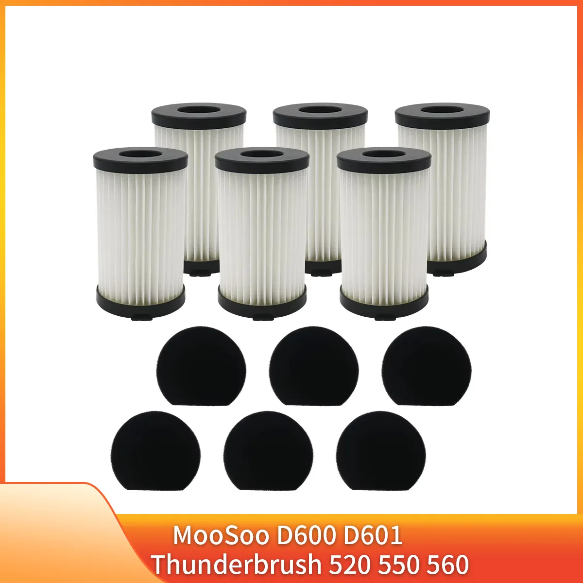 Filter für MooSoo D600 D601 Ariete Elektrobesen, praktische Kraft 2761 2759 RBT, Cecotec Conga Thunderbrush 520 550 560 Reiniger Image