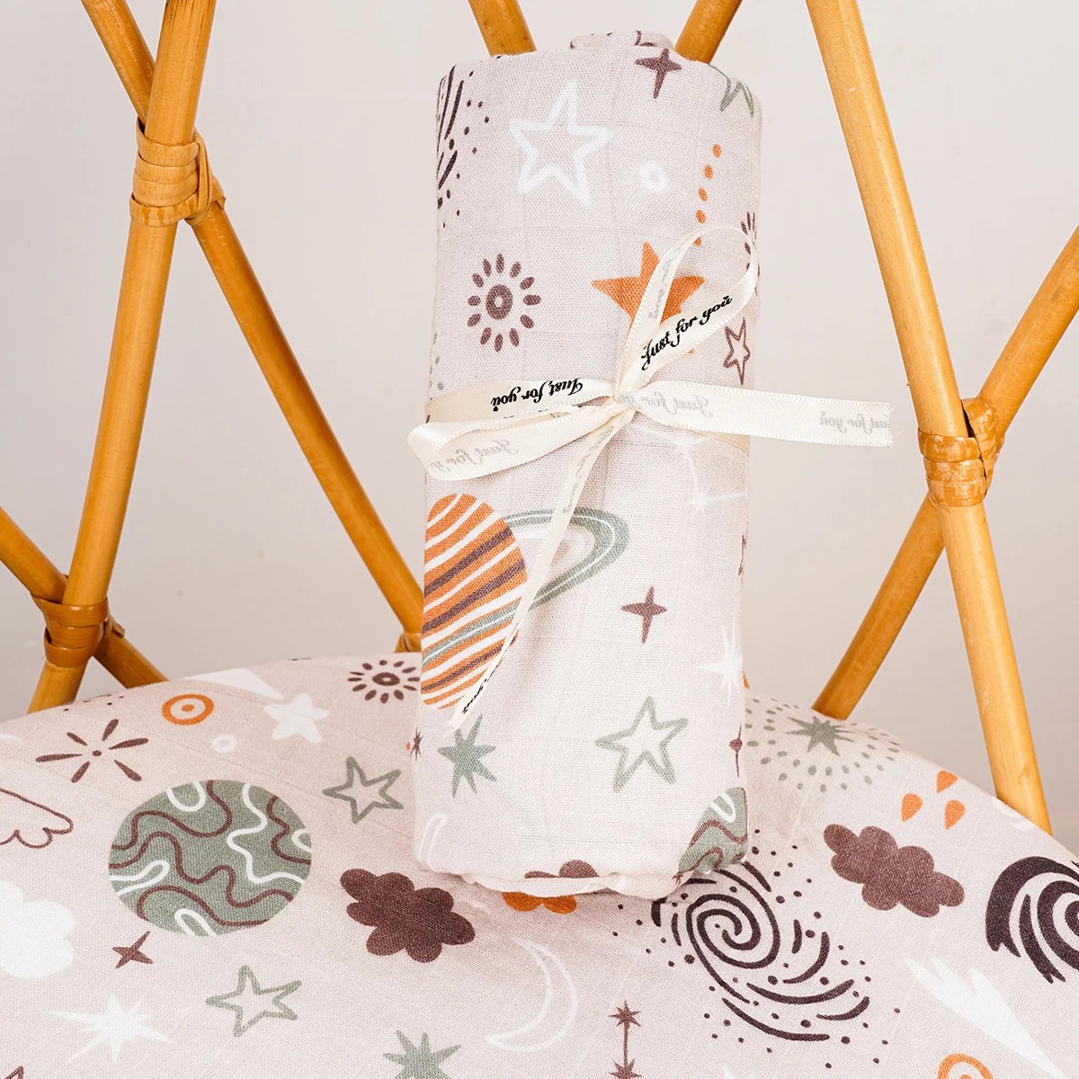 Happy Flute Premier Bambus Baumwolle Musselin Decke super weiches Badet uch Neugeborene Baby decken Musselin Wickel und Baby wickel Image