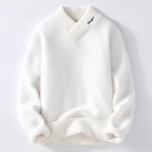 Pullover Männer 2024 Winter koreanischen Stil Herren warmen Pullover V-Ausschnitt Männer Pullover