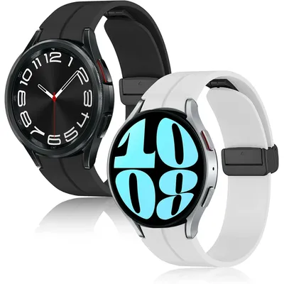 Original Silikon band für Samsung Galaxy Watch 7 6 5 4 42/44mm Armband Classic 42/43/46/47mm Pro 45mm Magnets chnalle Armband Image
