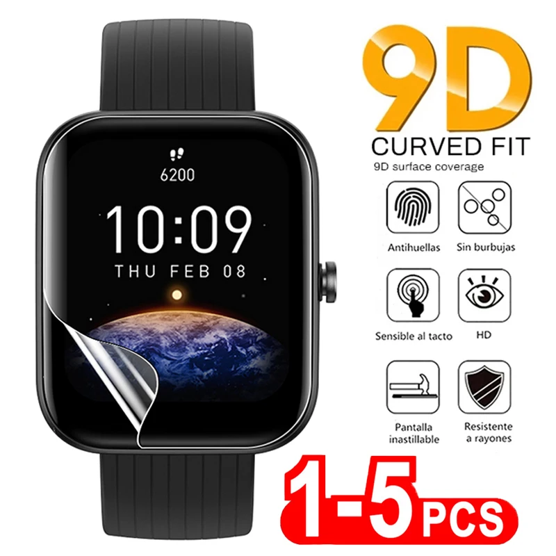 Weiche Hydrogel-Schutzfolie für Amazfit GTS 4 3 2E 2, Mini-Displayschutzfolie (kein Glas) für Amazfit Watch Pace Verge T-Rex Pro Image