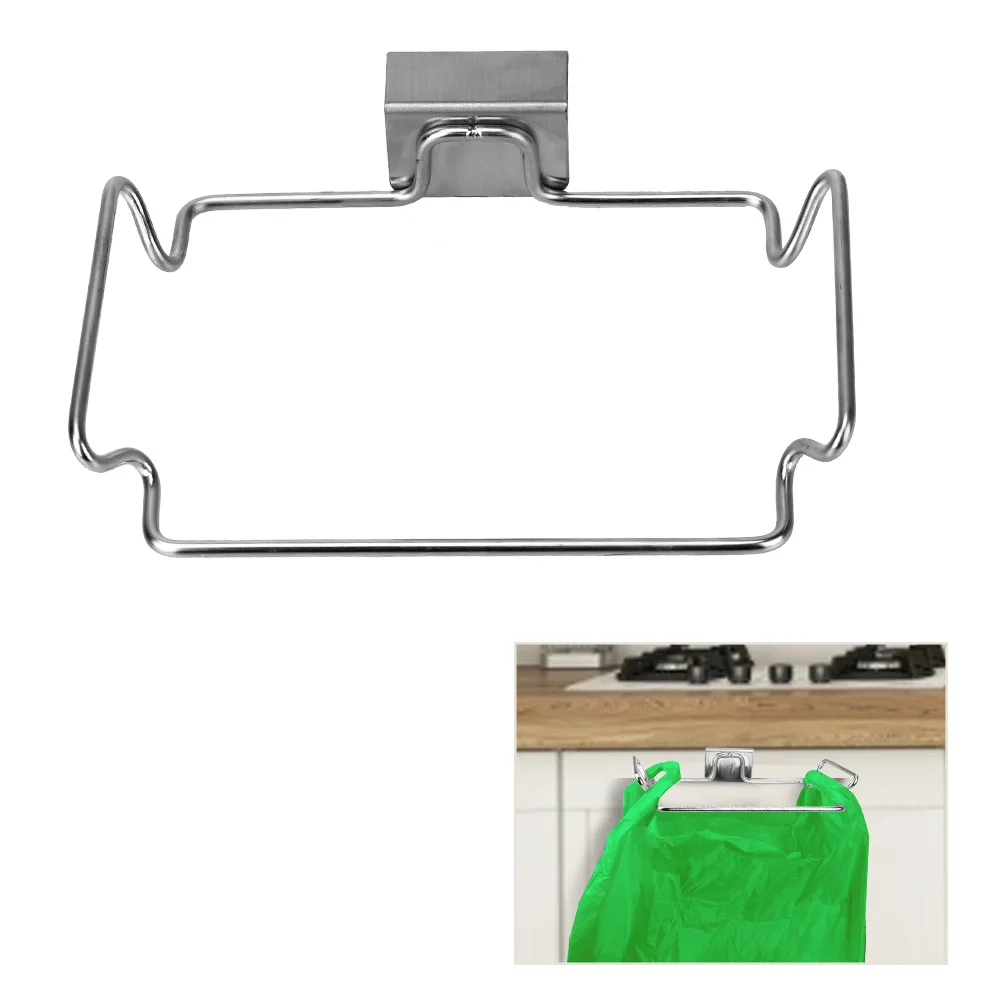 Edelstahl Schrank stehen Mülls äcke Halter Küchen zubehör Küche Mülleimer Müll halter Schrank tür