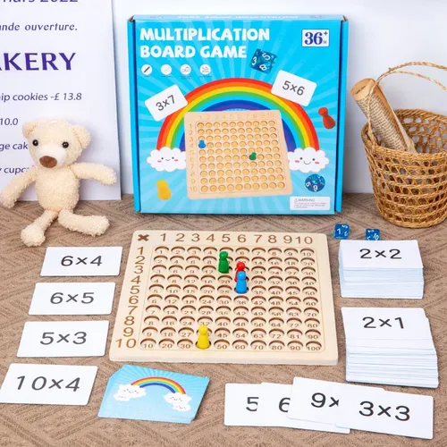 99 Multi pli kation Brettspiel Holz Montessori Kinder lernen Lernspiel zeug Mathematik zählen