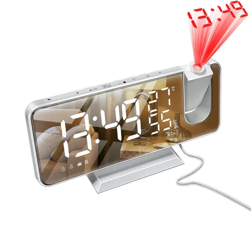 FM Radio LED Digital Smart Wecker Uhr Tisch elektronische Desktop-Uhren USB Weck uhr mit 180 ° Zeit