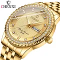 Chenxi Luxus Original Uhr für Männer Frauen Quarz Gold Voll stahl Top Marke Herren Armbanduhr