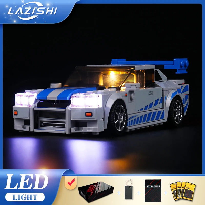 Lazishi LED-Licht für 76917 Fast 2 Furious Nissan Skyline GT-R Beleuchtung DIY Spielzeug nur Lampe + Batteriekasten (nicht). ​ Beinhaltet das Modell) Image