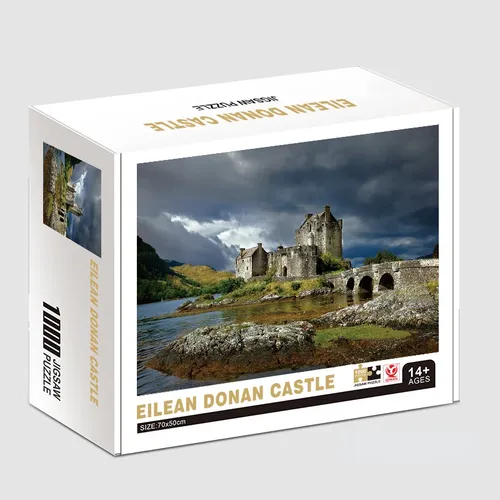 70*50cm Erwachsenen Puzzle 1000 Stück Papier Puzzles Eilean Donan Schloss berühmte Mal serie Lernen
