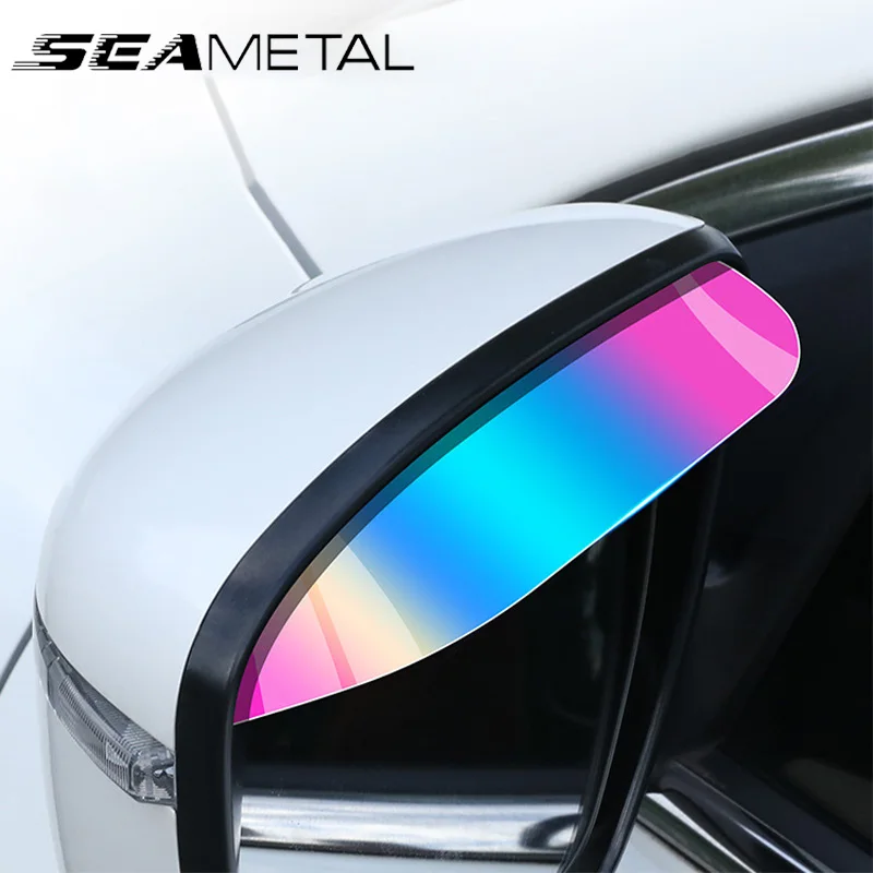 SEAMETAL 2 pezzi Specchietto retrovisore per auto Scudo antipioggia Sopracciglio antipioggia Specchietto retrovisore universale Scudo per sopracciglia antipioggia Copertura antipioggia